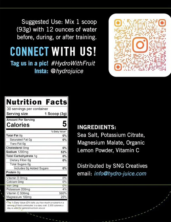 HydroJuice Lemon Electrolyte - Image 2